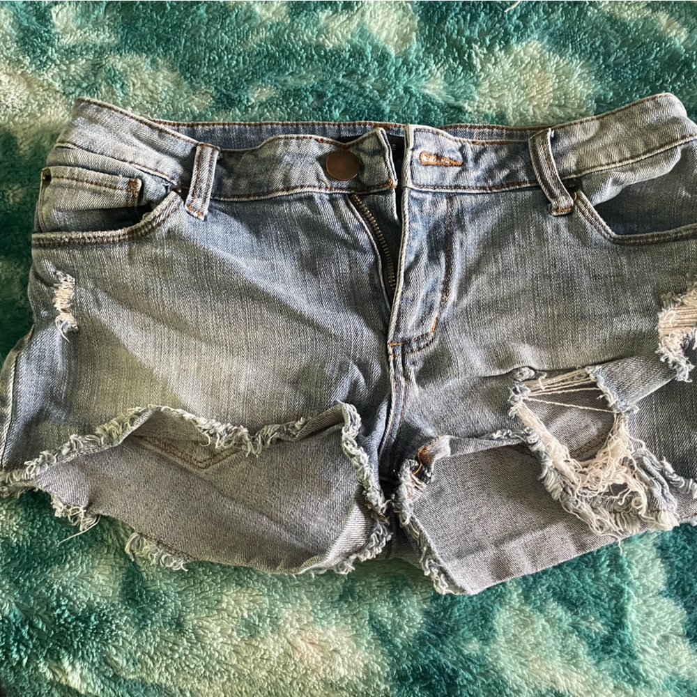 Distressed Denim Shorts
